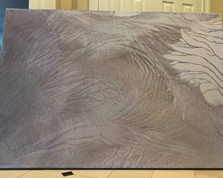 Joan Brownstein
NOT part of the McKinsey Collection 
Original Mixed media painting on canvas stretched on a wooden box frame, by Joan Brownstein, “Swept Away”
Stretched on canvas on a wooden box frame, 55” high X 80” long
The artist used a poured technique (acrylic, pastel, and possibly other mediums)
Donated by the very generous niece of the late artist
Our Price: $195