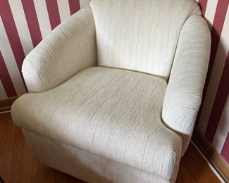 White Fabric Lounge Chair by Best Chairs, Inc.