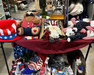 Lots of red, white and blue items 