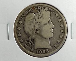 1893 Barber Half Dollar Coin