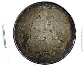 1854 Arrows Seated Liberty Quarter Coin