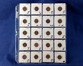 20 Mixed Dates Carded Indian Head Penny Coins
