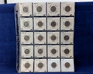 20 Carded Buffalo Nickel Coins