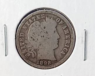 1892 Barber Dime Coin