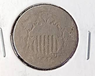 Date Worn Shield Nickel Coin