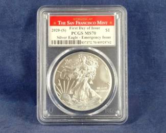 2020 S PCGS MS 70 Emergency Issue American Eagle Coin