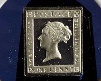 1847 1g Sterling Silver Franklin Mint The 100 Greatest Stamps of the WorldMauritius
