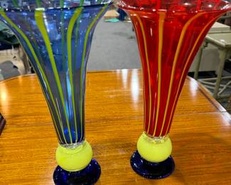 Art Glass Vase Set