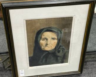 Old Woman Signed Painting