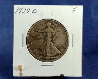 1929 D F Walking LIberty Half Dollar Coin