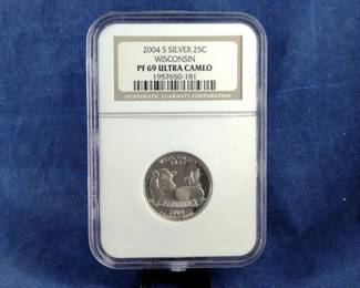 2004 S Silver NGC PF 69 Ultra Cameo WI Quarter