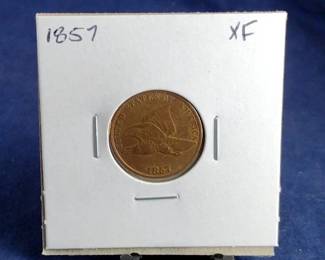 1857 XF Flying Eagle Penny Coin