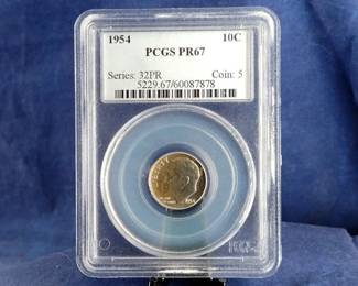 1954 PCGS PR67 Roosevelt Dime Coin