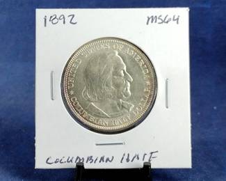 1892 MS64 Columbian Exposition Half Dollar Coin