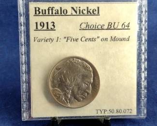 1913 BU 64 Buffalo Nickel Coin