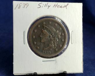 1839 Silly Head Large Cent Coin