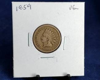 1859 VG Indian Head Penny Coin