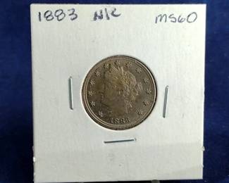1883 N C MS60 Liberty Nickel Coin
