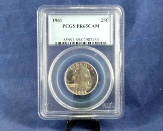 1961 PCGS PR65CAM Washington Quarter Coin