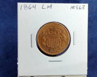 1864 LM MS63 Two Cent Piece Coin