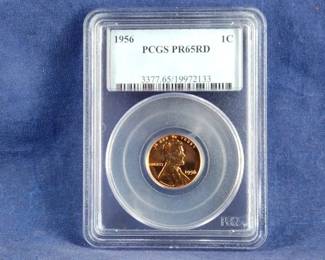1956 PCGS PR65RD Lincoln Wheat Penny Coin