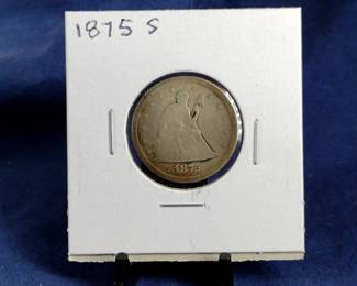1875 S Seated Liberty Twenty Cent Piece Coin