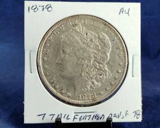 1878 AU 7 TF Rev of 78 Morgan Silver Dollar Coin