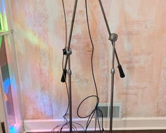 LOT 17 - PAIR OF SONY MICROPHONES AND STANDS