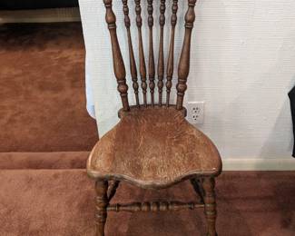 Ornate back wood chair