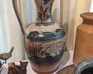 Hand painted tonala pottery jug