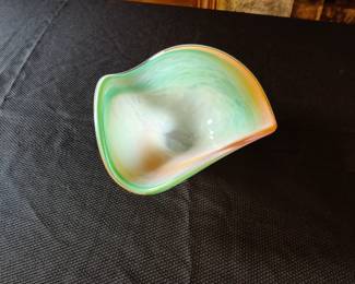 Vintage Murano multi color Art Glass Bowl 9.5