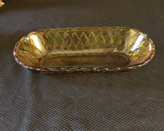 Indiana Glass ~ Pretzel Pattern # 622 ~ Celery Dish ~ Carnival Glass