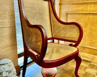 Full cane wingback, one of pair