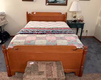 Queen size bed/footstool ----- lower level rec room