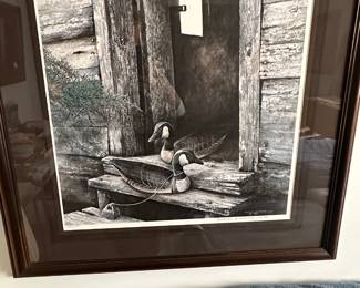 Framed duck print Burton E. Mare