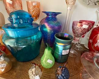 Colored glassware/vases