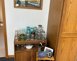 Collectible antique jars/blue glass/kitchen