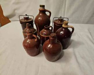 Brown Stoneware Cheese Crocks