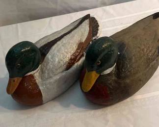 2 Painted Duck Decoys