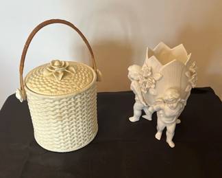 Japanese Biscuit Jar and Cherub Planter