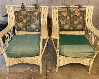Vintage Wicker Seats with Springs