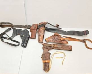 #1746 • (5) Leather Belt Gun Holsters
