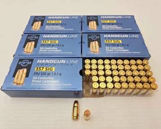 #1502 • (250) Rounds PPU .357 SIG Ammo
