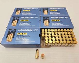 #1498 • (250) Rounds PPU .357 SIG Ammo

