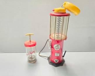 #2218 • Vintage Gilmore Gas Pump Drink Dispenser & Speed Whipper
