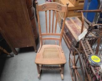 #2068 • Antique Wooden Rocking Chair
