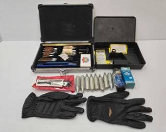 #1706 • Gun Cleaning Kits, (8) C02 Cartridges, Gun Lock Box
