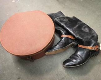 #2120 • Riding Boots and Hat Case
