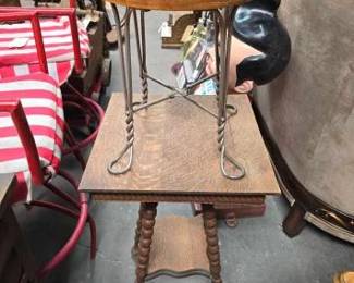 #2044 • Antique Table and Stool
