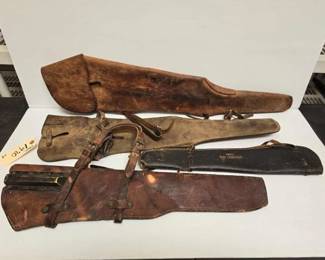 #1920 • (4) Vintage Leather Saddle Scabbards
